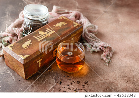 Glass cup of hot tea Glass cup of hot tea 42518348