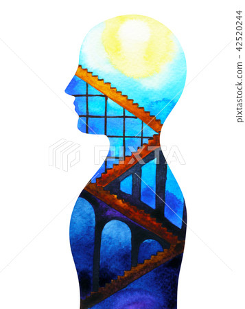 abstract human connection mind and body watercolor 42520244