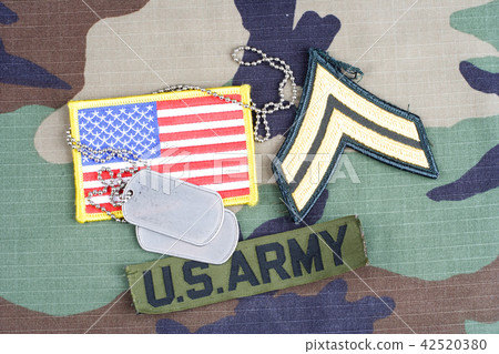 US ARMY Corporal rank patch, branch tape 42520380