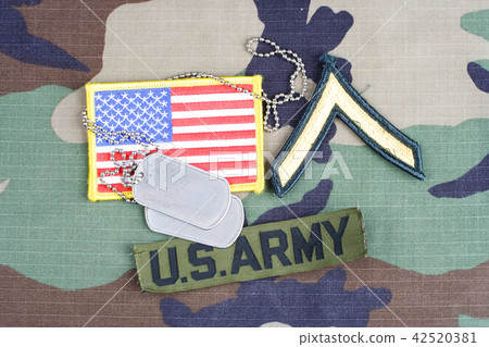 US ARMY Private rank patch, branch tape 42520381