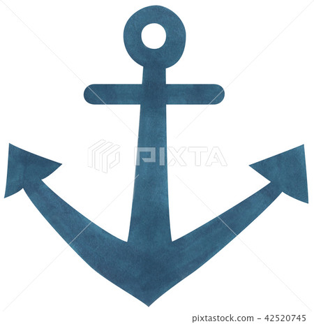Hand-drawn sea material landmark anchor 42520745