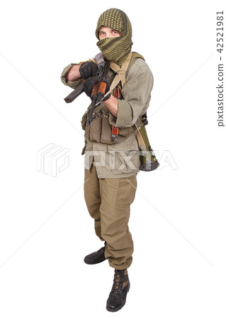 shooter with AK 47 shooter with AK 47 42521981