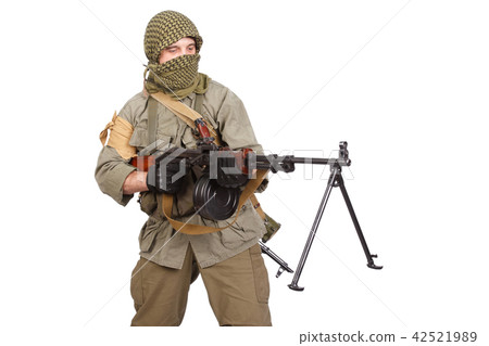 shooter with machine gun 42521989