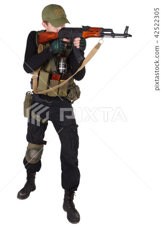 mercenary with AK 47 gun mercenary with AK 47 gun 42522305