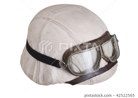 camouflaged nazi german helmet with protective goggles 42522505