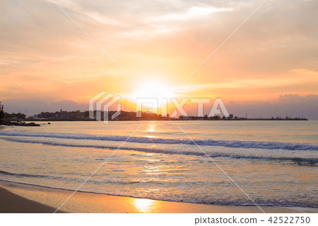 The sea coast of Bulgaria. Beautiful Sunset in Nessebar. The sea coast of Bulgaria. Beautiful Sunset in Nessebar. 42522750