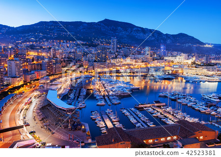 Monaco at Blue Hour Evening 42523381