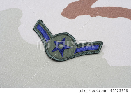 US AIR FORCE Airman rank patch on desert uniform US AIR FORCE Airman rank patch on desert uniform 42523728