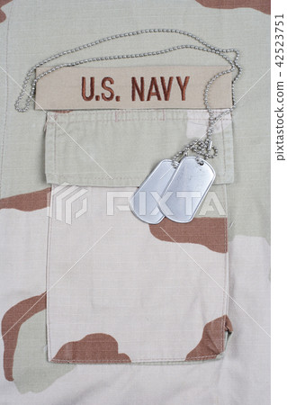 US NAVY branch tape with dog tags on uniform 42523751