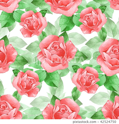 Floral seamless pattern with beautiful roses - Stock Illustration ...