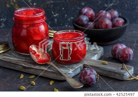 Plum jam with cardamom. Plum jam with cardamom. 42525497