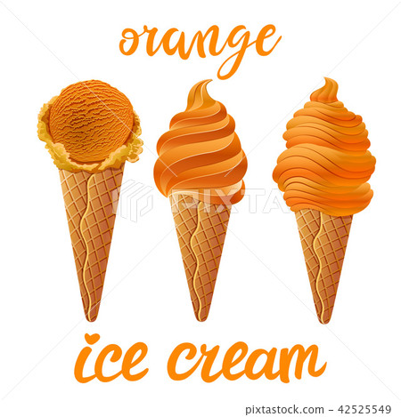 vector Set of orange ice cream different shapes 42525549