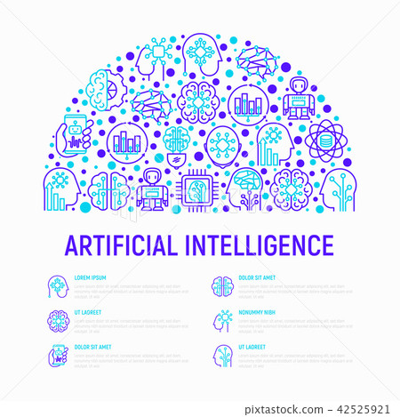 Artificial intelligence concept in half circle Artificial intelligence concept in half circle 42525921