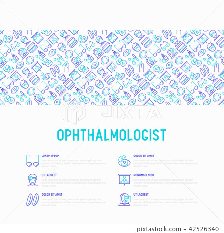 Ophthalmologist concept with thin line icons 42526340