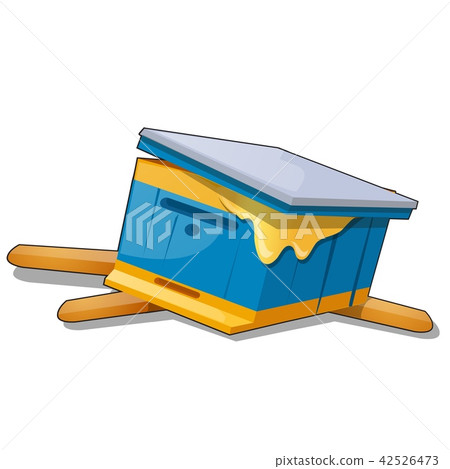 Broken bee hive isolated on white background. Vector cartoon close-up illustration. 42526473
