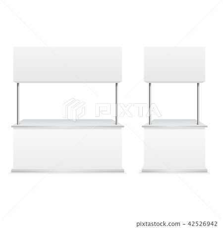 Realistic Detailed 3d Blank Promotion Stands. Vector Realistic Detailed 3d Blank Promotion Stands. Vector 42526942