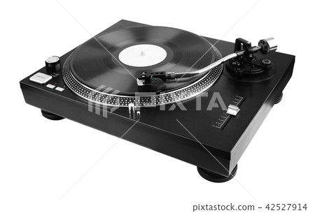 Record player playing vinyl Record player playing vinyl 42527914