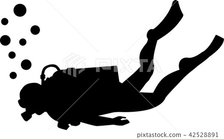Scuba diving silhouette Scuba diving silhouette 42528891