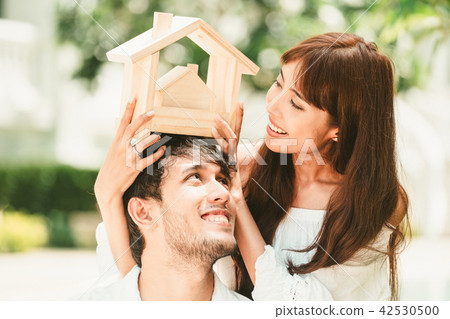 Young couple planning to buy a house concept. 42530500