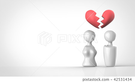 Broken heart left copy space 42531434