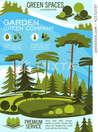 Landscape architecture banner with green tree 42532597