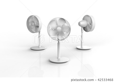 3 electric fans, white, random 42533468