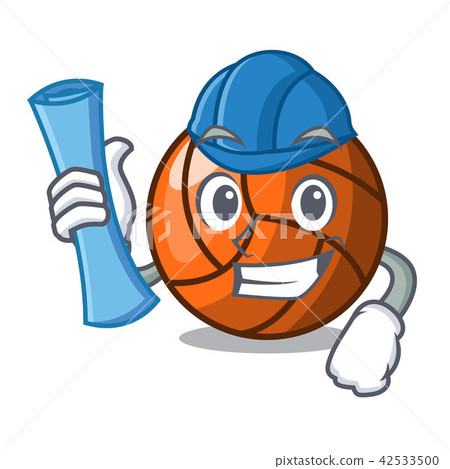 Architect volleyball character cartoon style 42533500