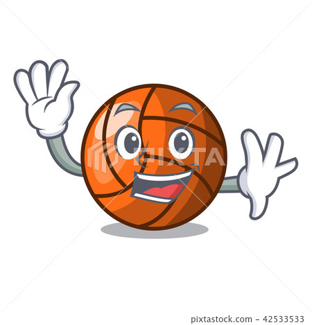 Waving volleyball character cartoon style 42533533
