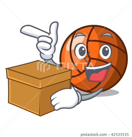 With box volleyball character cartoon style 42533535