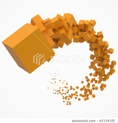 stroke of cubes moving on air. 3d style vector illustration stroke of cubes moving on air. 3d style vector illustration 42534385