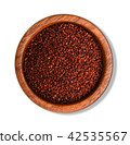 Quinoa in bowl on wooden on white background 42535567