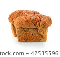 Whole grain bread on white background 42535596