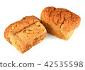Whole grain bread on white background 42535598
