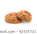Chocolate Almond Cookies on white background 42535721