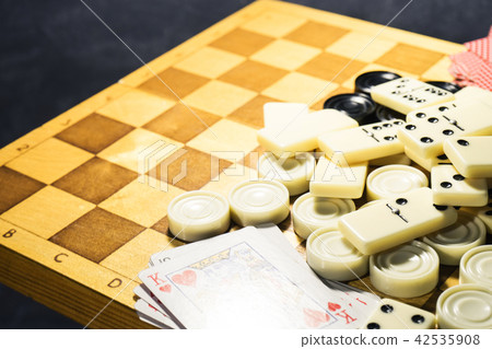Various board games chess board, 42535908