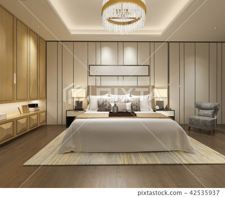 luxury modern bedroom suite in hotel with wardrobe luxury modern bedroom suite in hotel with wardrobe 42535937