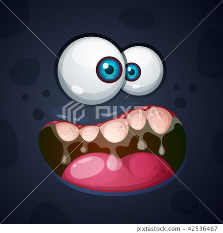 Cute, funny, crazy monster character. Halloween illustration. Printing on T-shirts. 42536467