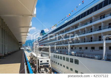 Kobe Port Terminal, during a large cruise shore. Kobe Port Terminal, during a large cruise shore. 42537122