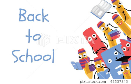 Vector back to school poster with pencil character Vector back to school poster with pencil character 42537843