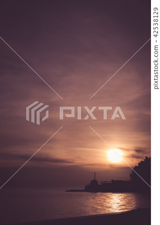 Sunset over the Petrovac Bay Sunset over the Petrovac Bay 42538129