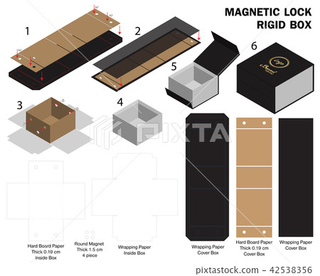 rigid magnet box template 3d mockup with dieline rigid magnet box template 3d mockup with dieline 42538356