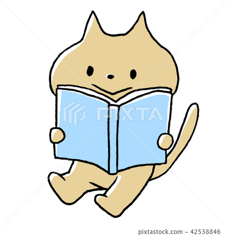 Cat reading 42538846