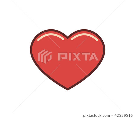 Red heart icon. Line colored vector illustration. Isolated on white background 42539516