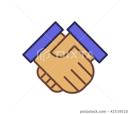 Handshake icon. Line colored vector illustration. Isolated on white background Handshake icon. Line colored vector illustration. Isolated on white background 42539518