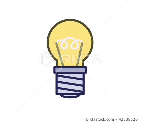 Lightbub icon. Line colored vector illustration. Isolated on white background 42539520