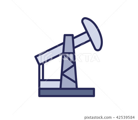Oil jack pump icon. Line colored vector illustration. Isolated on white background Oil jack pump icon. Line colored vector illustration. Isolated on white background 42539584
