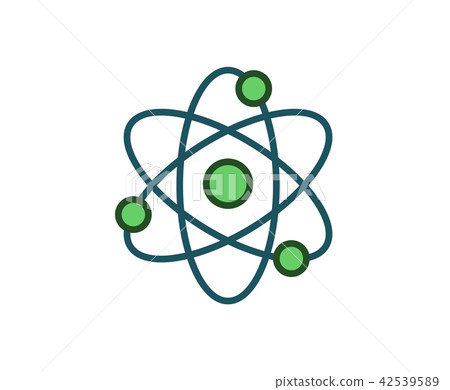Atom, molecule icon. Line colored vector illustration. Isolated on white background 42539589
