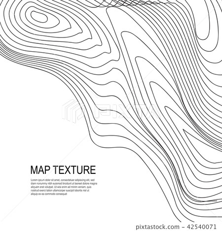 Topographical Terrain Map with Line Contours Topographical Terrain Map with Line Contours 42540071