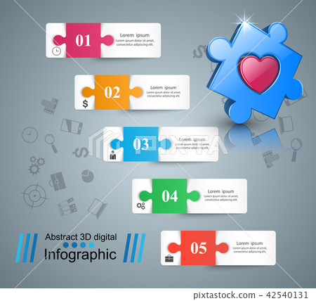 Health, heart, puzzle icon. 3D Medical infographic. Health, heart, puzzle icon. 3D Medical infographic. 42540131