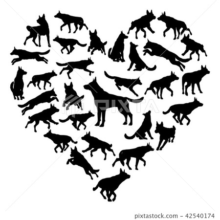 German Shepard Alsatian Dog Heart Concept 42540174